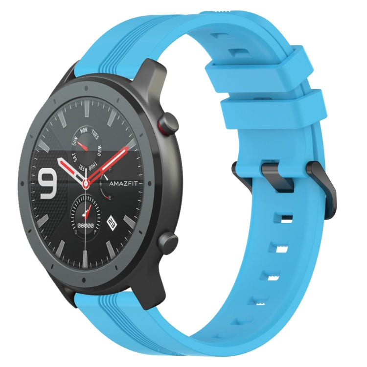 22mm Concave Striped Slicone Watch Band, For Amazfit GTR 47mm
