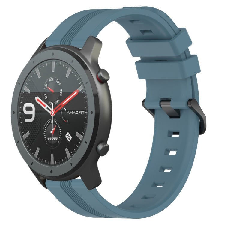 22mm Concave Striped Slicone Watch Band, For Amazfit GTR 47mm
