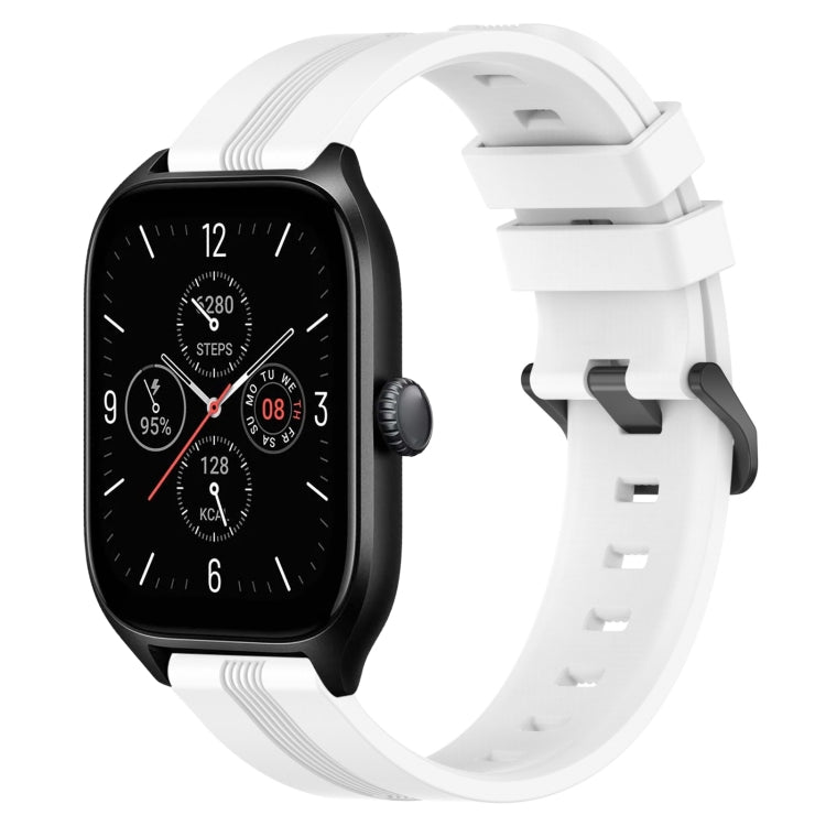 20mm Concave Striped Slicone Watch Band, For Amazfit GTS 4, For Amazfit GTS 3