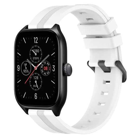 20mm Concave Striped Slicone Watch Band, For Amazfit GTS 4, For Amazfit GTS 3