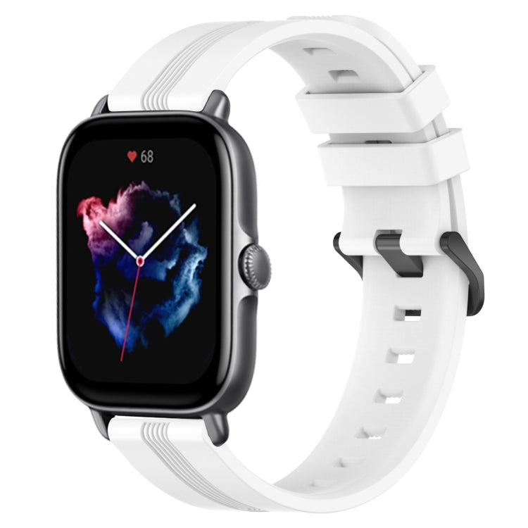 20mm Concave Striped Slicone Watch Band, For Amazfit GTS 4, For Amazfit GTS 3