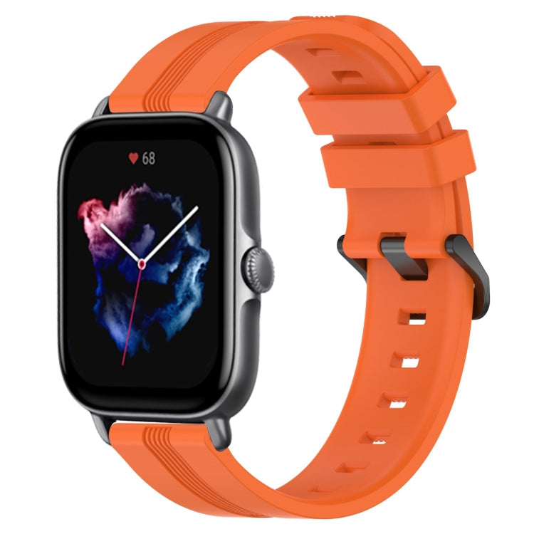 20mm Concave Striped Slicone Watch Band, For Amazfit GTS 4, For Amazfit GTS 3