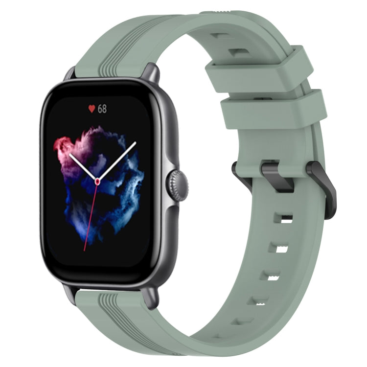 20mm Concave Striped Slicone Watch Band, For Amazfit GTS 4, For Amazfit GTS 3