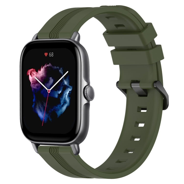 20mm Concave Striped Slicone Watch Band, For Amazfit GTS 4, For Amazfit GTS 3