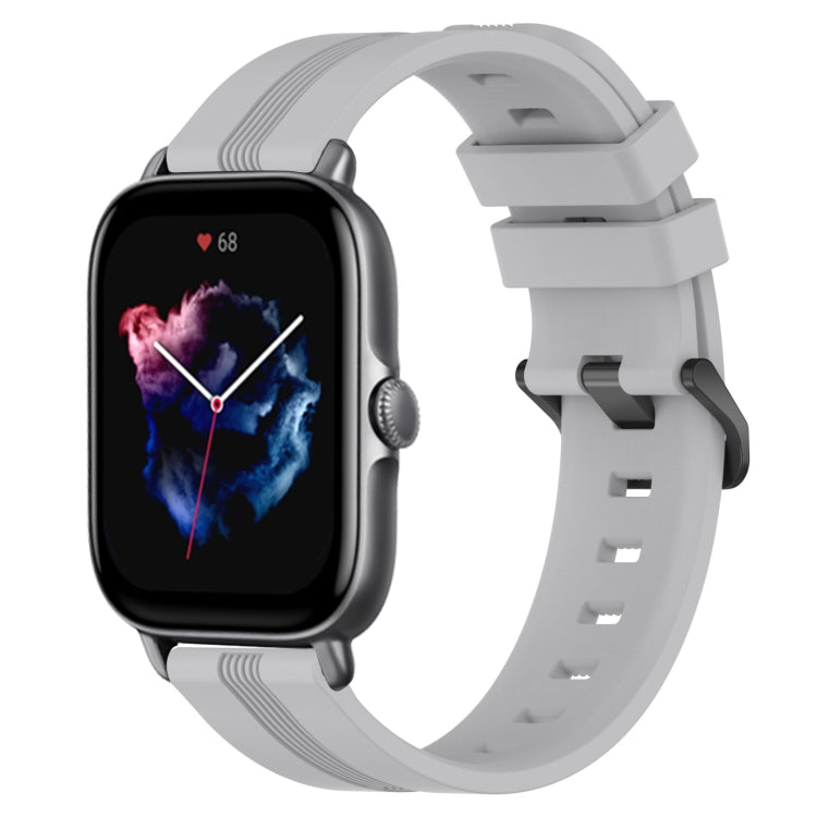 20mm Concave Striped Slicone Watch Band, For Amazfit GTS 4, For Amazfit GTS 3