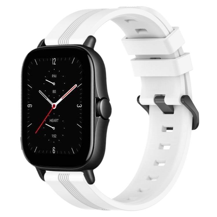 20mm Concave Striped Slicone Watch Band, For Amazfit GTS 2E, For Amazfit GTS 2 Mini