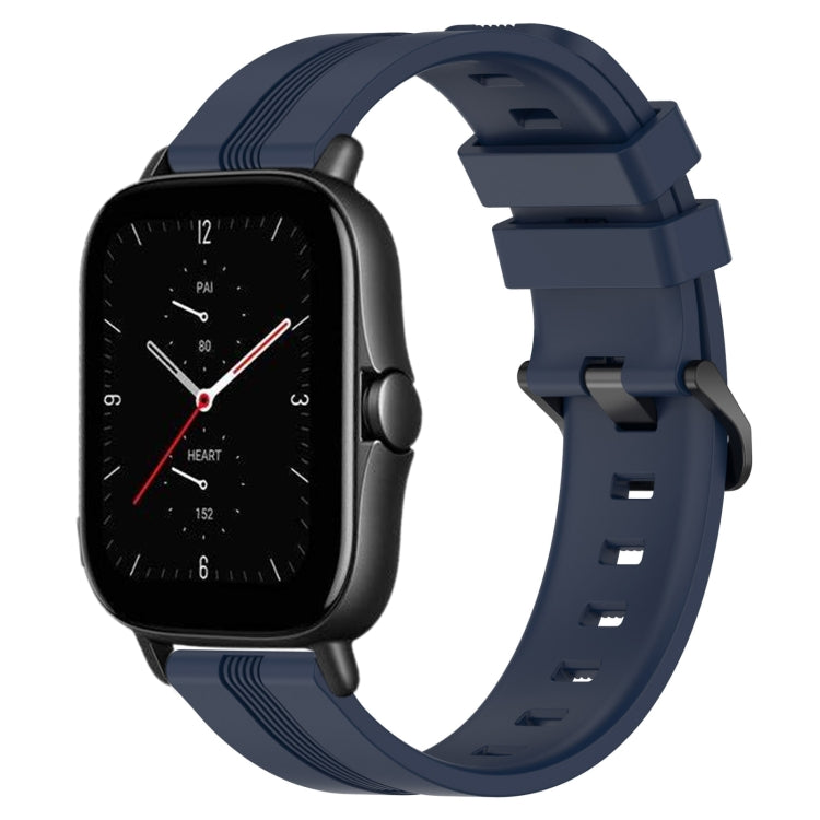 20mm Concave Striped Slicone Watch Band, For Amazfit GTS 2E, For Amazfit GTS 2 Mini