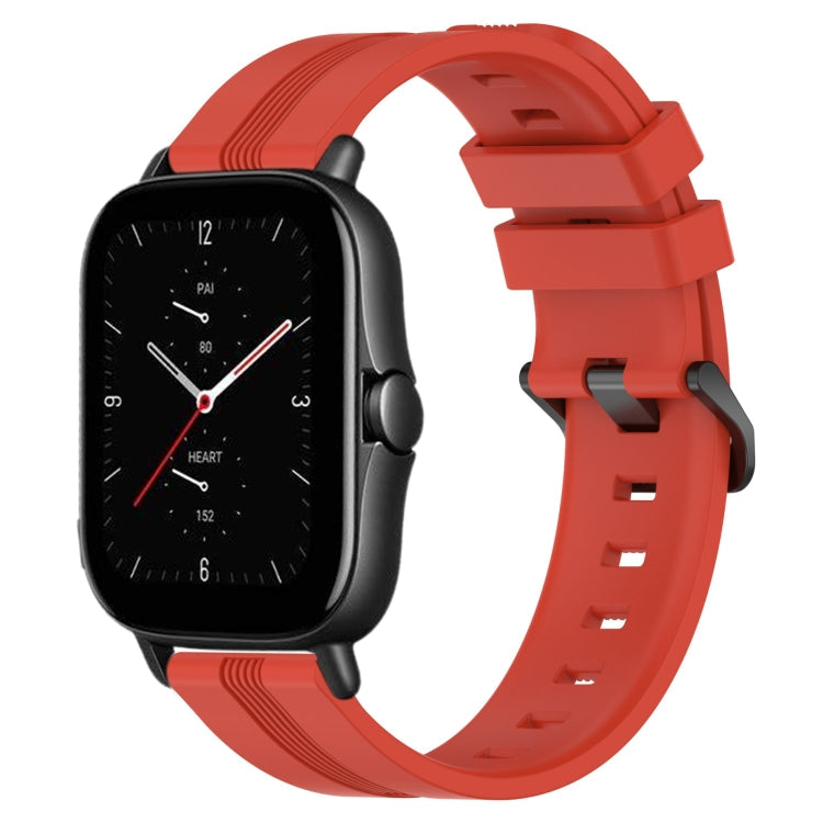 20mm Concave Striped Slicone Watch Band, For Amazfit GTS 2E, For Amazfit GTS 2 Mini