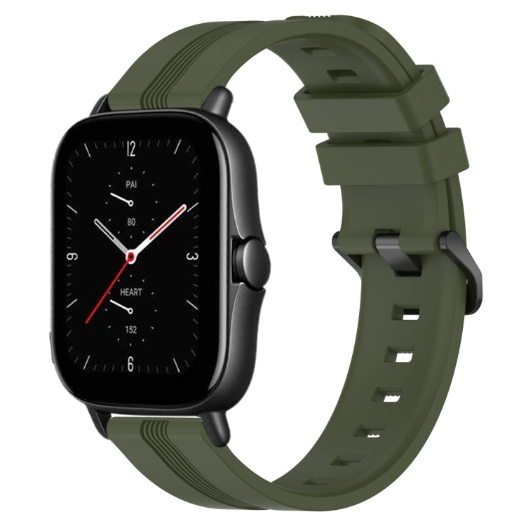 20mm Concave Striped Slicone Watch Band, For Amazfit GTS 2E, For Amazfit GTS 2 Mini