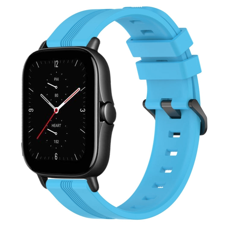 20mm Concave Striped Slicone Watch Band, For Amazfit GTS 2E, For Amazfit GTS 2 Mini