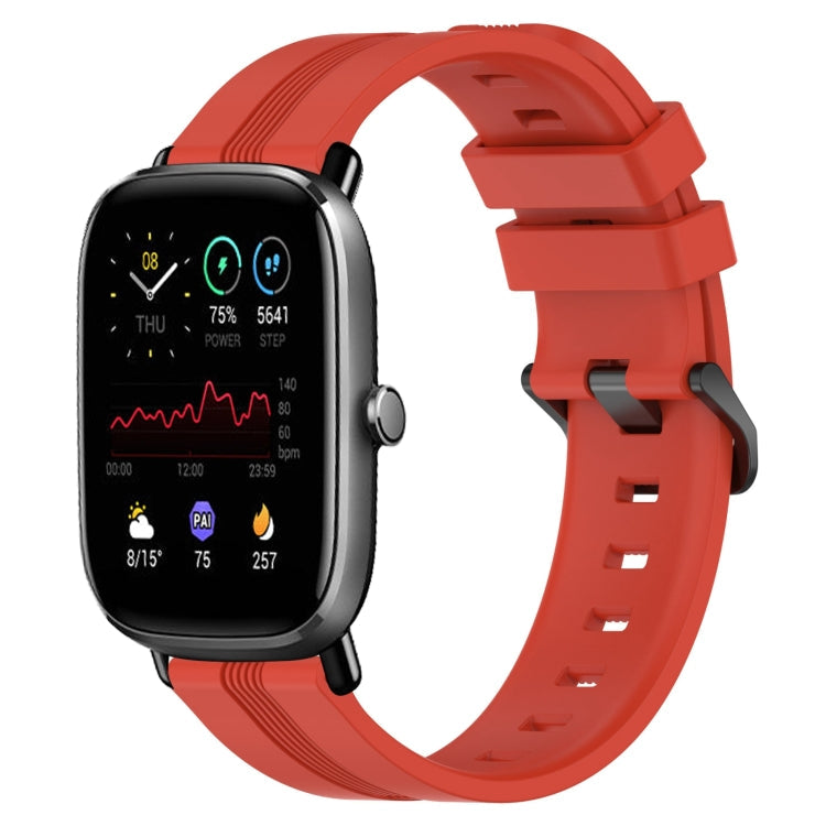 20mm Concave Striped Slicone Watch Band, For Amazfit GTS 2E, For Amazfit GTS 2 Mini