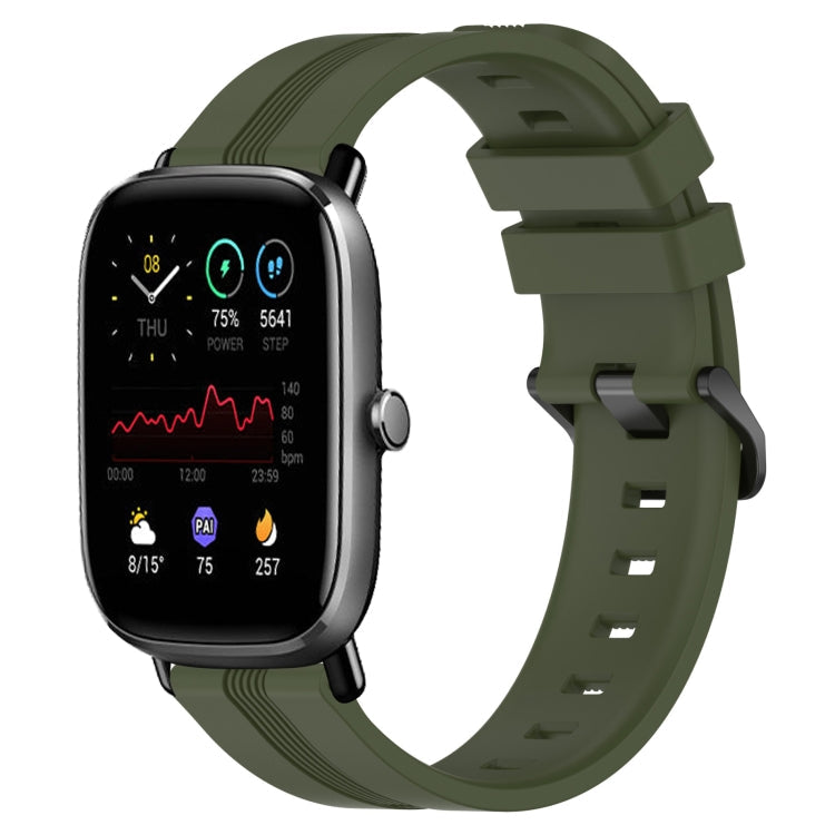 20mm Concave Striped Slicone Watch Band, For Amazfit GTS 2E, For Amazfit GTS 2 Mini