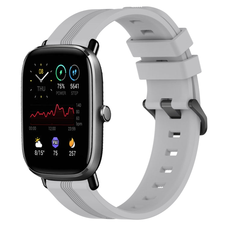 20mm Concave Striped Slicone Watch Band, For Amazfit GTS 2E, For Amazfit GTS 2 Mini