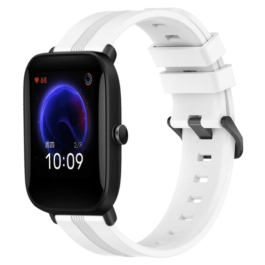 20mm Concave Striped Slicone Watch Band, For Amazfit Pop