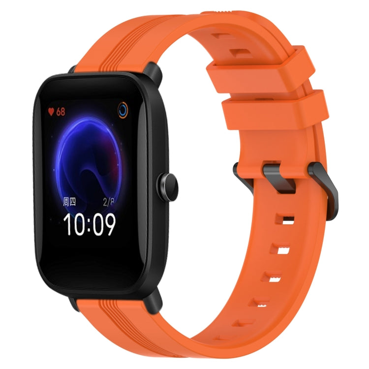 20mm Concave Striped Slicone Watch Band, For Amazfit Pop