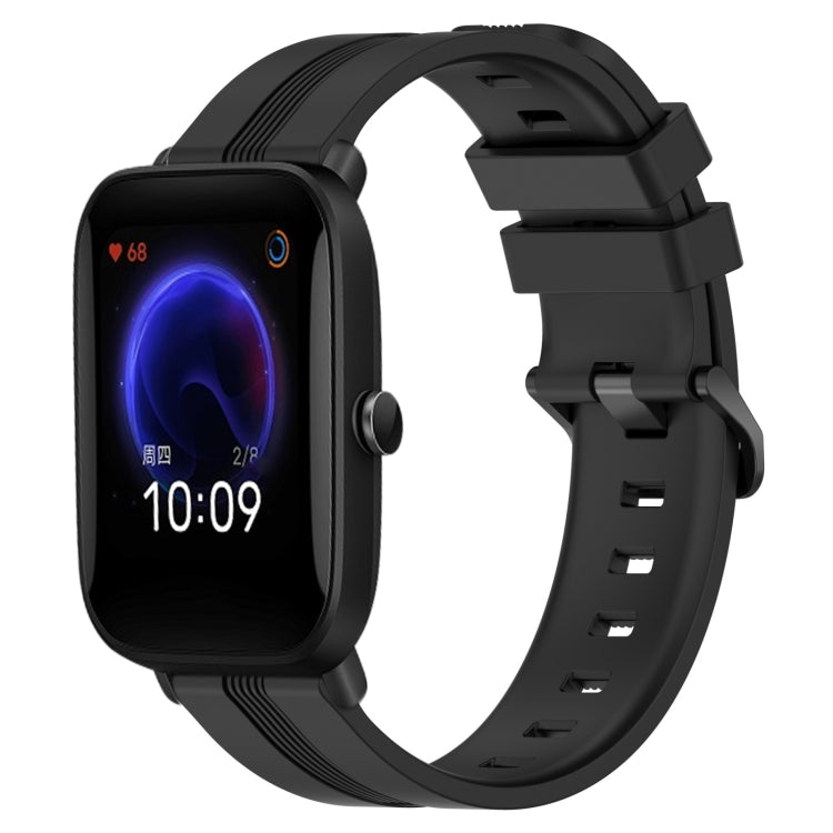 20mm Concave Striped Slicone Watch Band, For Amazfit Pop
