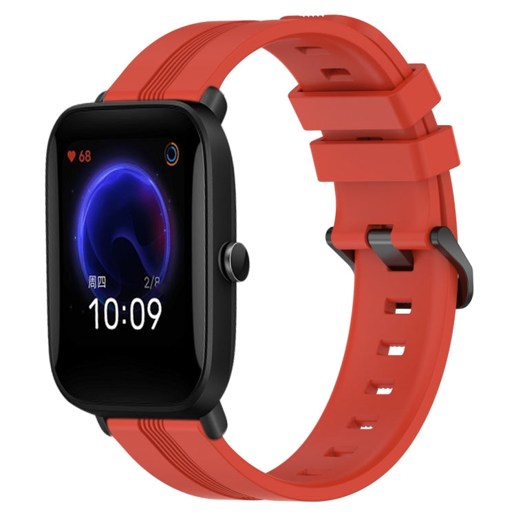 20mm Concave Striped Slicone Watch Band, For Amazfit Pop
