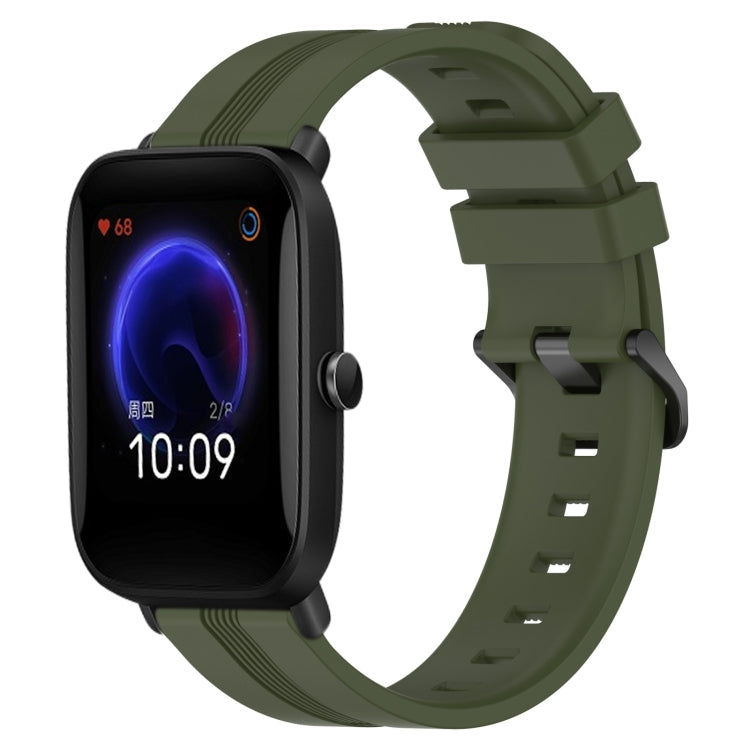 20mm Concave Striped Slicone Watch Band, For Amazfit Pop