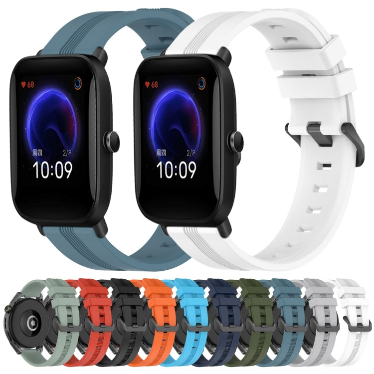 20mm Concave Striped Slicone Watch Band, For Amazfit Pop