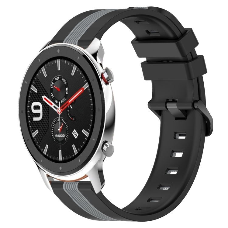 22mm Vertical Two-Color Silicone Watch Band, For Amazfit GTR 4, For Amazfit GTR 4 Pro