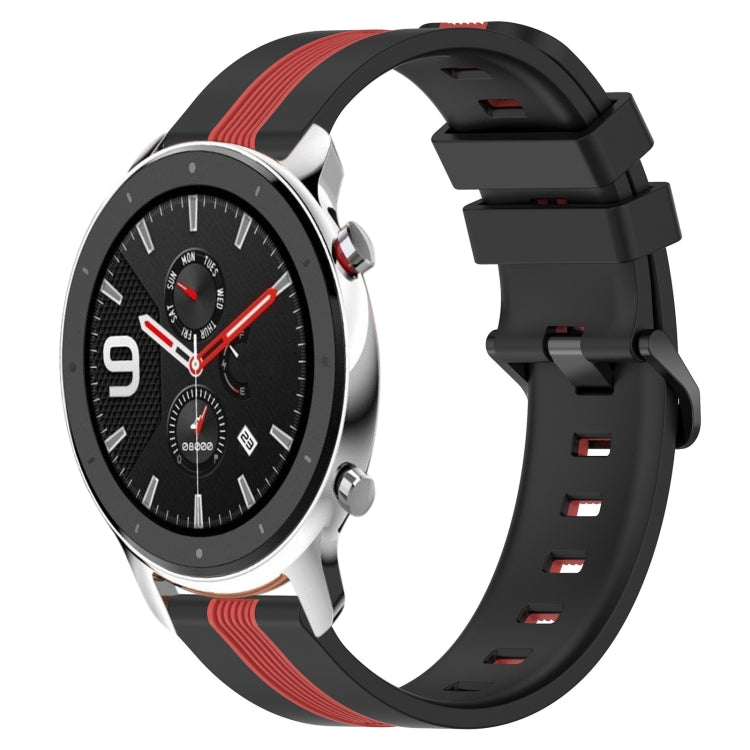 22mm Vertical Two-Color Silicone Watch Band, For Amazfit GTR 4, For Amazfit GTR 4 Pro