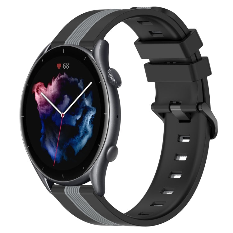 22mm Vertical Two-Color Silicone Watch Band, For Amazfit GTR 3, For Amazfit GTR 3 Pro