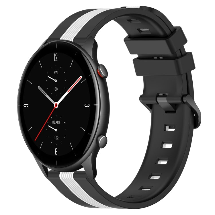 22mm Vertical Two-Color Silicone Watch Band, For Amazfit GTR 2e, For Amazfit GTR 2