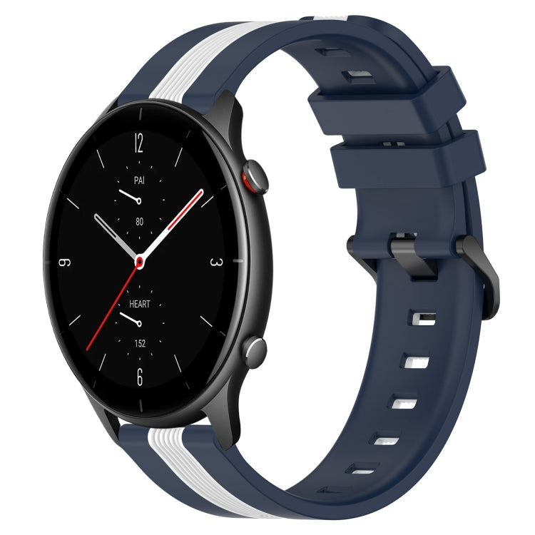 22mm Vertical Two-Color Silicone Watch Band, For Amazfit GTR 2e, For Amazfit GTR 2