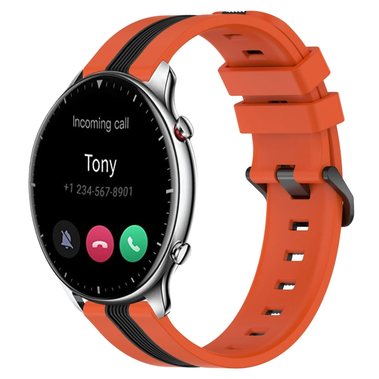 22mm Vertical Two-Color Silicone Watch Band, For Amazfit GTR 2e, For Amazfit GTR 2