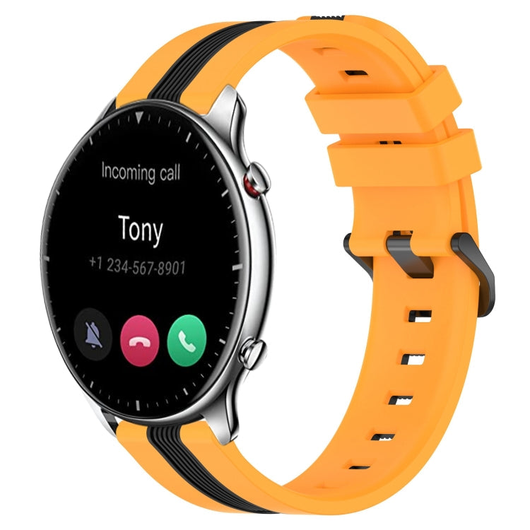 22mm Vertical Two-Color Silicone Watch Band, For Amazfit GTR 2e, For Amazfit GTR 2