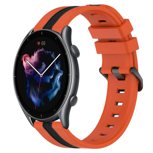 22mm Vertical Two-Color Silicone Watch Band, For Amazfit 3, For Amazfit GTR 47mm