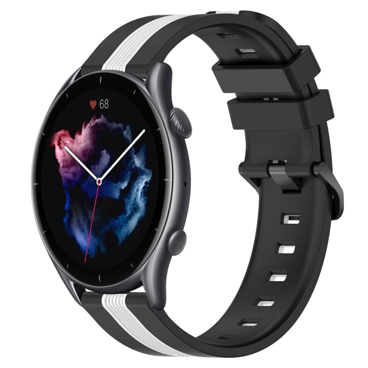 22mm Vertical Two-Color Silicone Watch Band, For Amazfit 3, For Amazfit GTR 47mm
