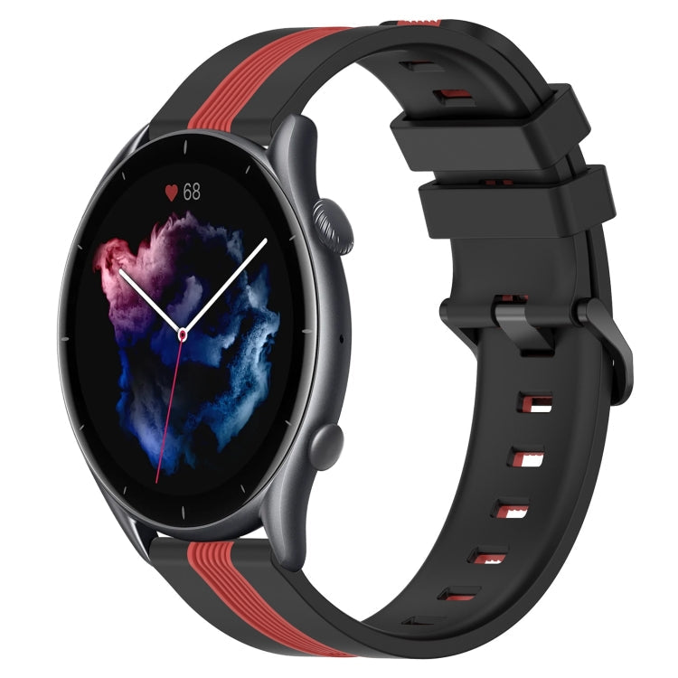22mm Vertical Two-Color Silicone Watch Band, For Amazfit 3, For Amazfit GTR 47mm