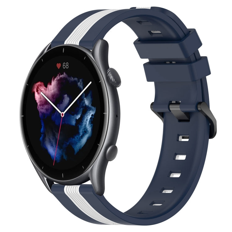 22mm Vertical Two-Color Silicone Watch Band, For Amazfit 3, For Amazfit GTR 47mm