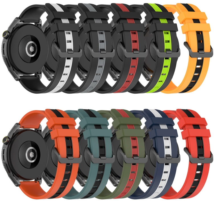 22mm Vertical Two-Color Silicone Watch Band, For Amazfit 3, For Amazfit GTR 47mm
