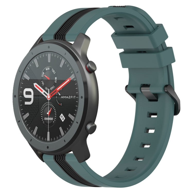 22mm Vertical Two-Color Silicone Watch Band, For Amazfit 3, For Amazfit GTR 47mm
