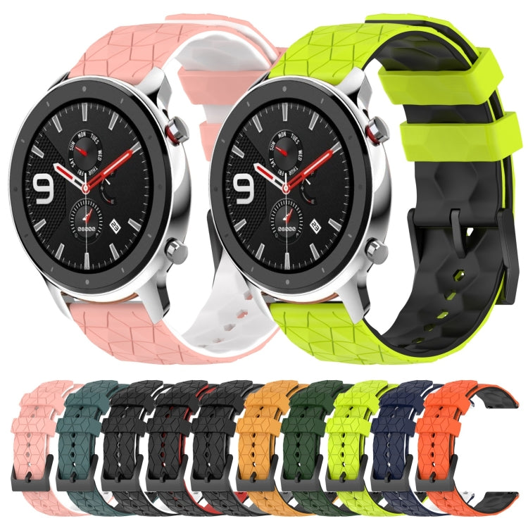 22mm Football Texture Two-Color Silicone Watch Band, For Amazfit GTR 4, For Amazfit GTR 4 Pro