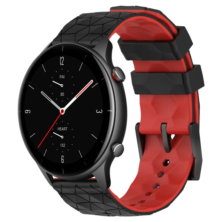 22mm Football Texture Two-Color Silicone Watch Band, For Amazfit GTR 2e, For Amazfit GTR 2