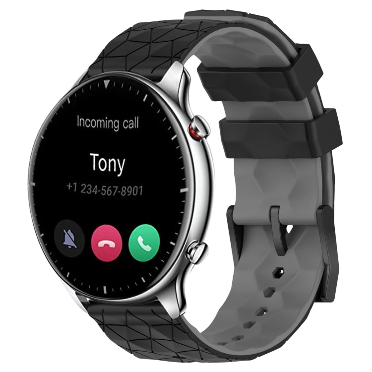 22mm Football Texture Two-Color Silicone Watch Band, For Amazfit GTR 2e, For Amazfit GTR 2