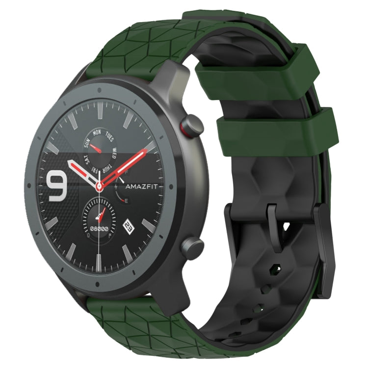 22mm Football Texture Two-Color Silicone Watch Band, For Amazfit 3, For Amazfit GTR 47mm