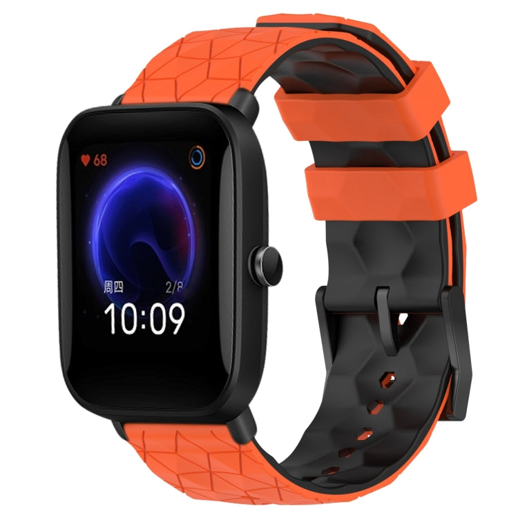 20mm Football Texture Two-Color Silicone Watch Band, For Amazfit Pop