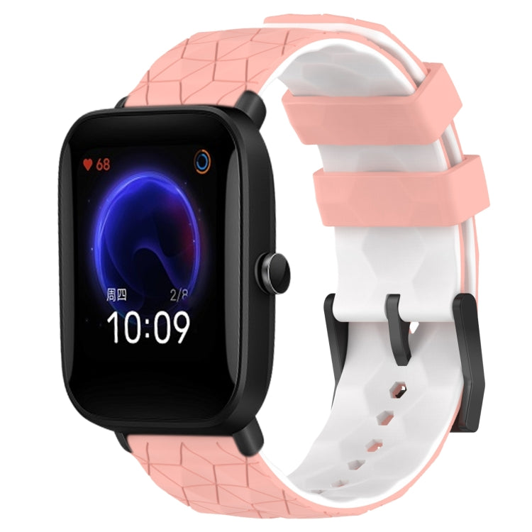 20mm Football Texture Two-Color Silicone Watch Band, For Amazfit Pop