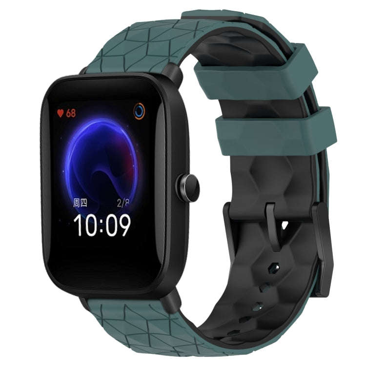 20mm Football Texture Two-Color Silicone Watch Band, For Amazfit Pop