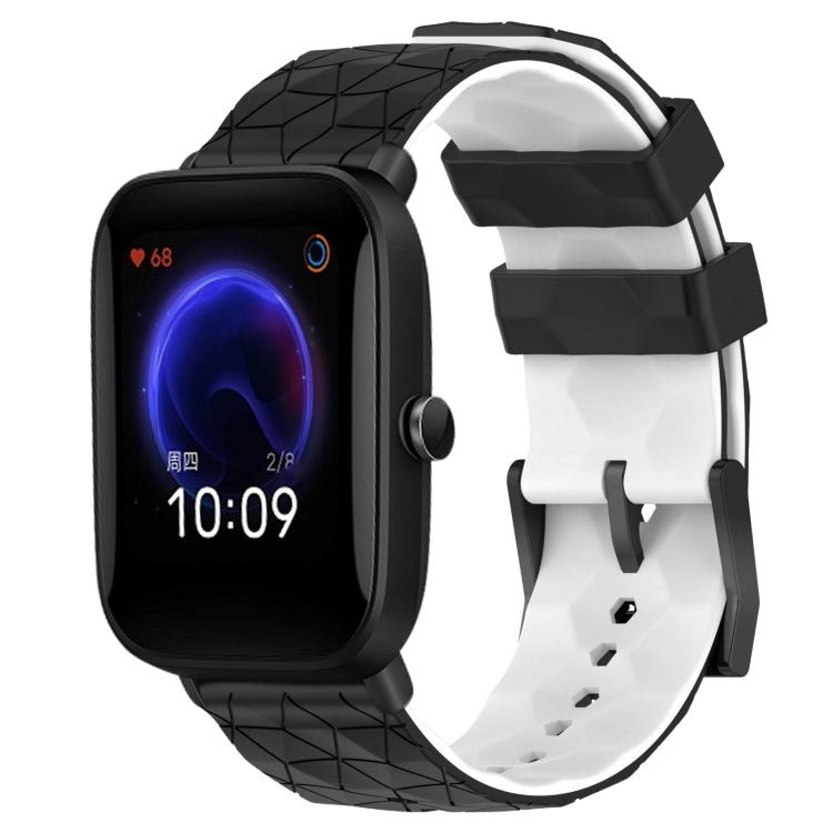 20mm Football Texture Two-Color Silicone Watch Band, For Amazfit Pop