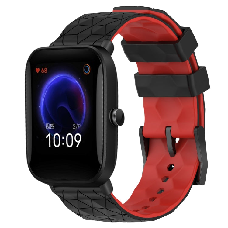 20mm Football Texture Two-Color Silicone Watch Band, For Amazfit Pop