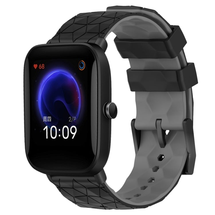 20mm Football Texture Two-Color Silicone Watch Band, For Amazfit Pop