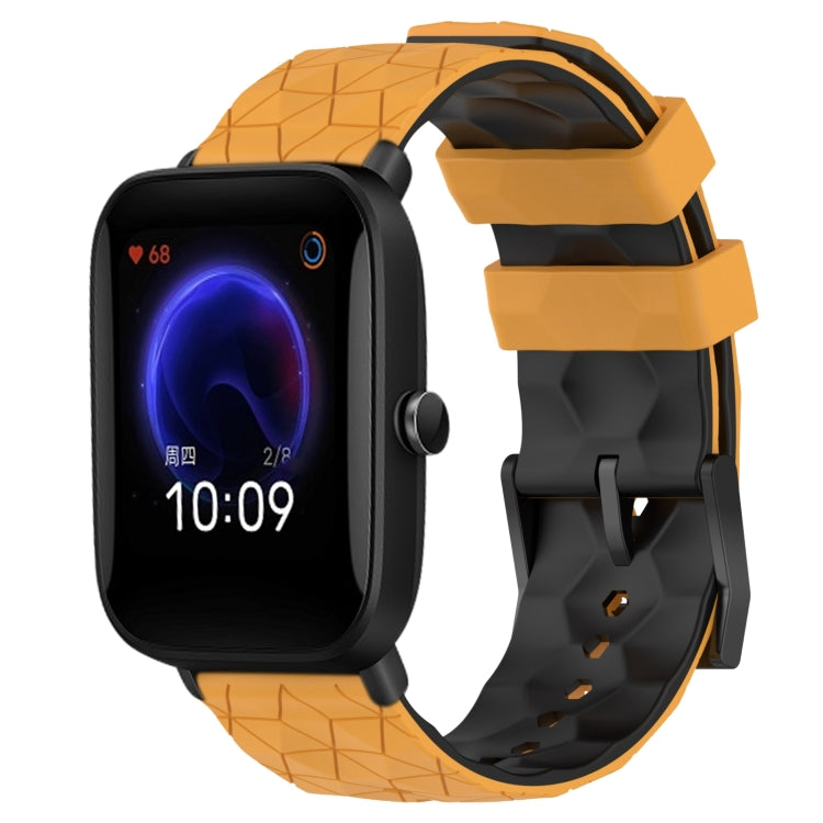 20mm Football Texture Two-Color Silicone Watch Band, For Amazfit Pop