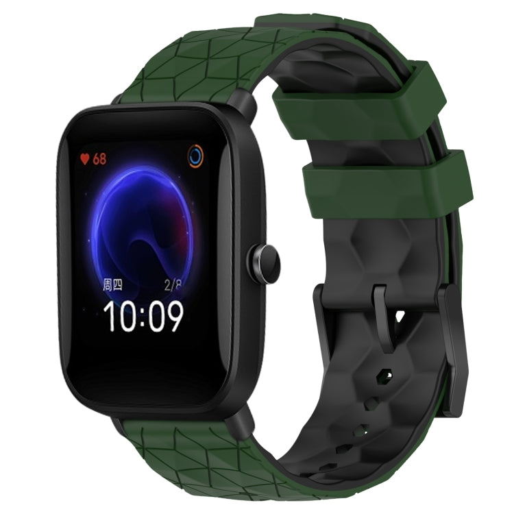 20mm Football Texture Two-Color Silicone Watch Band, For Amazfit Pop