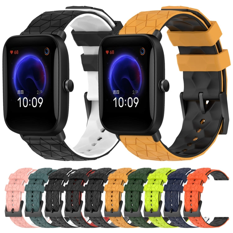 20mm Football Texture Two-Color Silicone Watch Band, For Amazfit Pop