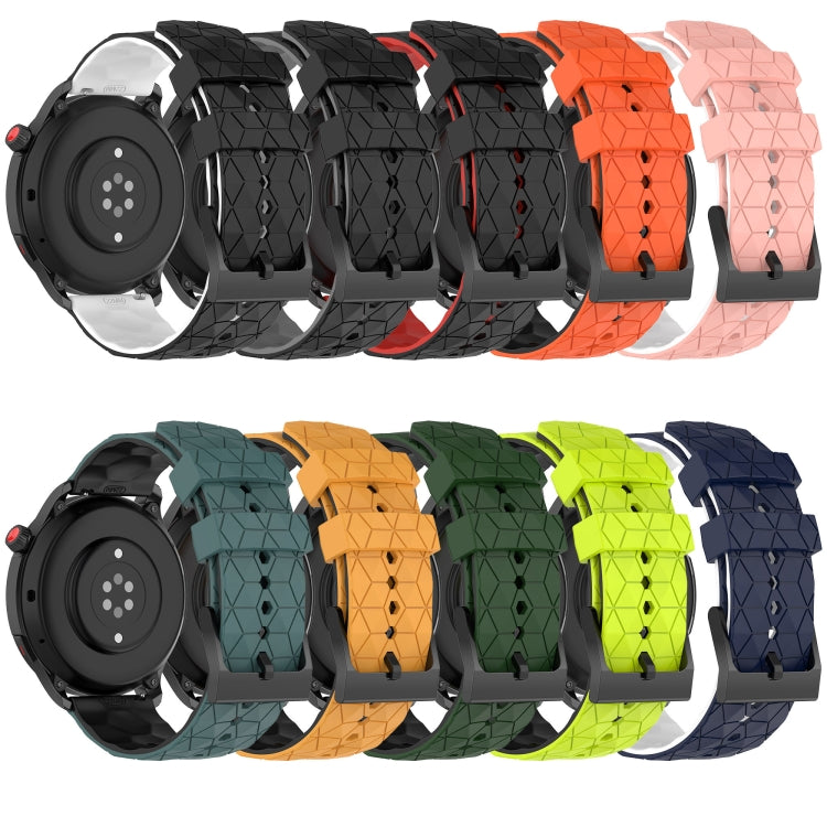 20mm Football Texture Two-Color Silicone Watch Band, For Amazfit Pop